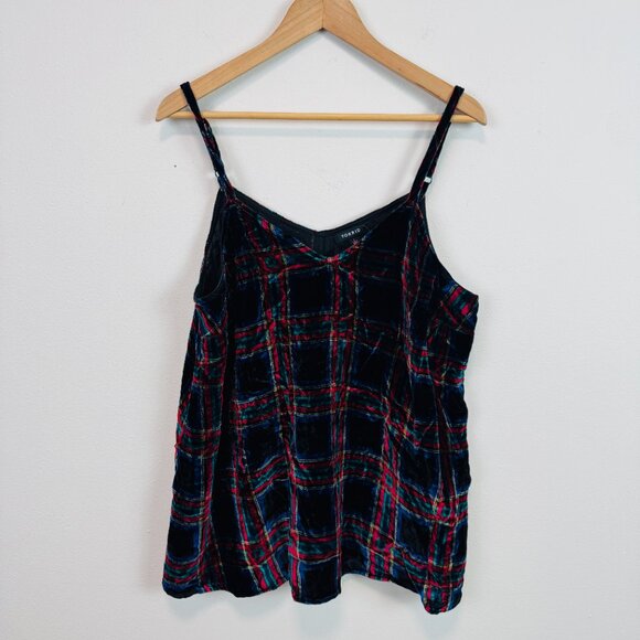 Torrid Plaid Velvet camisole tank top size 1 (XL/1X) goth punk NWT - Picture 3 of 8